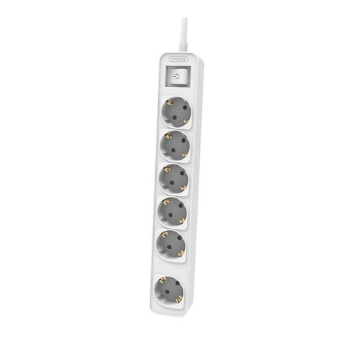 Regleta con Interruptor Philips CHP2164W/62/ 6 Tomas de corriente/ Cable 1.5m/ Blanco