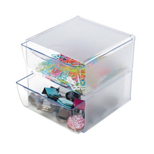 ORGANIZADOR MODULAR CON DOS CAJONES DE 16,5X14,5X7 TRANSPARENTE DEFLECTO 350101