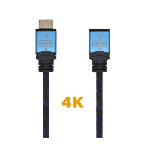 Cable Alargador HDMI Aisens A120-0454/ HDMI Macho – HDMI Hembra/ 3m/ Negro/ Azul