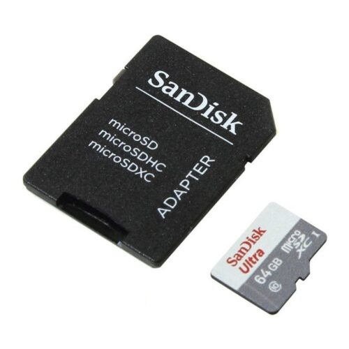 Tarjeta de Memoria SanDisk Ultra 64GB microSD XC con Adaptador/ Clase 10/ 100MB/s