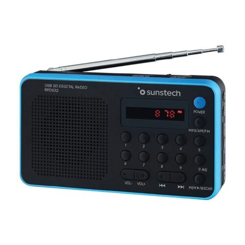 Radio Portátil Sunstech RPDS32BL/ Negra y Azul