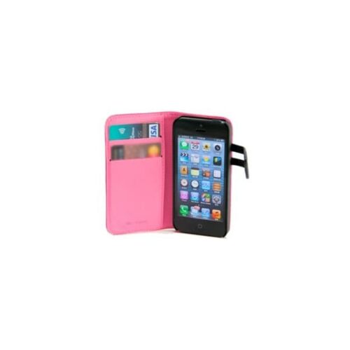 FUNDA WAZZABEE PARA IPHONE 5 POLIPIEL, MARCO INTERIOR PLASTICO, CIERRE MAGNETICO, ROSA (WB-M30WP-PK)