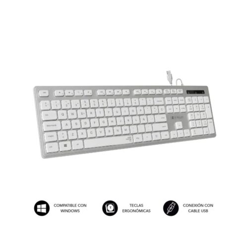 Teclado Subblim Wired Ergo Keys Silent Flat HQ/ Plata