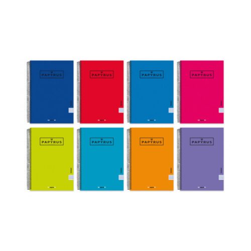 CUADERNO TAPA CARTON FORRADA EXTRADURA UNICLASIC 4º 80 HOJAS 90GR. 4X4 COLORES SURTIDOS PAPYRUS 88453099