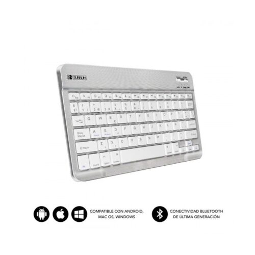 Teclado Compacto Inalámbrico por Bluetooth Subblim Smart/ Plata