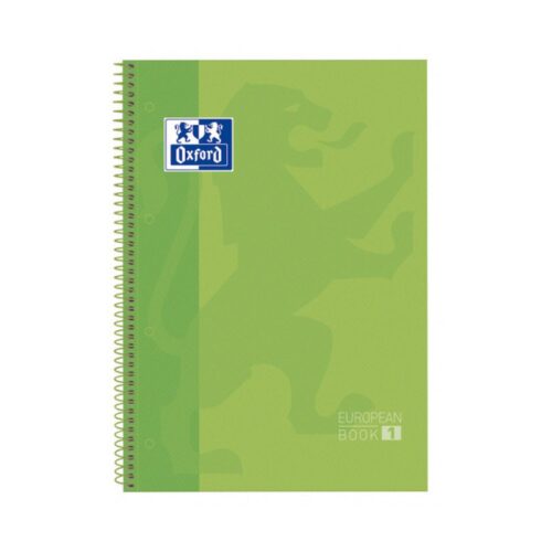 CUADERNO EUROPEANBOOK 1 TAPA EXTRADURA A4+ 80 HOJAS 5X5 COLOR VERDE MANZANA OXFORD 100430199