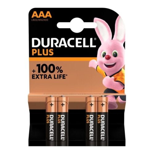 Pack de 4 Pilas AAA Duracell Plus MN2400/ 1.5V/ Alcalinas