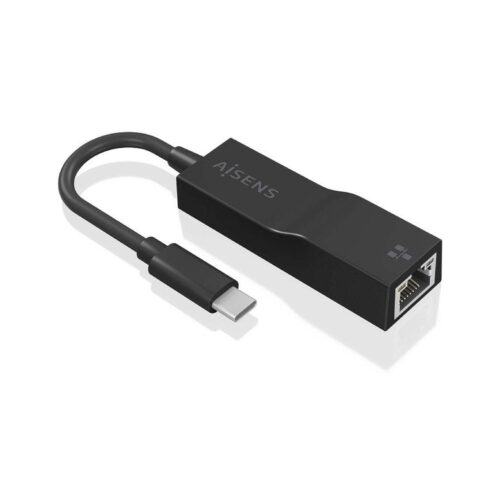 Adaptador USB 3.1 Aisens A106-0765/ USB-C Macho – RJ45 Hembra/ 11cm/ Negro