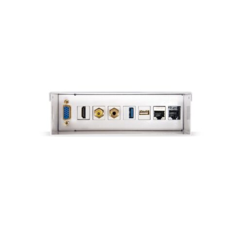 Nanocable – Caja de conexiones multimedia de pared VGA + HDMI + JACK3.5 + RCA + 2xUSB + 2xRJ45, Blanco