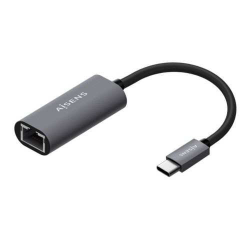 Adaptador USB Tipo-C Aisens A109-0709/ USB Tipo-C Macho – RJ45 Hembra/ 1000Mbps/ 15cm/ Gris