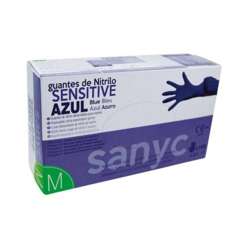 PAQUETE DE 100 GUANTES NITRILO SENSITIVE S/P  T-M P-100 EXAMEN SANICEN GU104