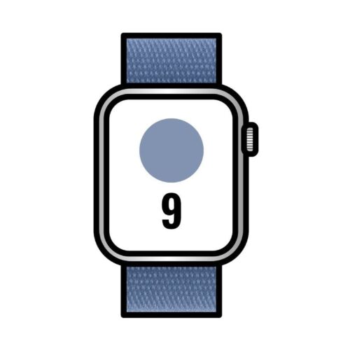 Apple Watch Series 9/ GPS/ 45mm/ Caja de Aluminio Plata/ Correa Deportiva Loop Azul Invierno