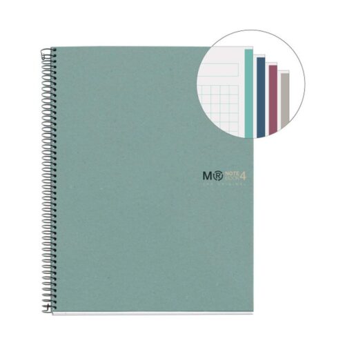 CUADERNO 100% RECICLADO NB-4 A4 120HOJAS ECOAZUL MIQUELRIUS 6083