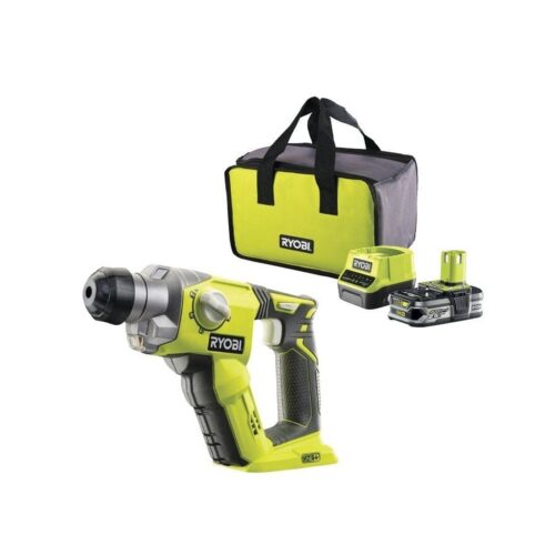 Martillo Percutor Sin Cable Ryobi ONE+ R18SDS-125S/ 1 Batería 18V 2.5 Ah/ Cargador 2.0 A/ Bolsa de Transporte