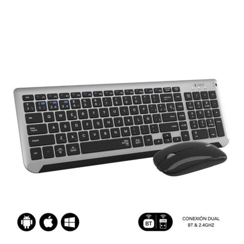 Teclado y Ratón Inalámbrico Subblim Combo Dual Prestige Extendido/ Gris y Negro