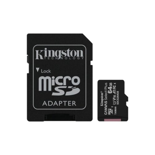 Kingston Tarjeta Micro SDHC 64GB Clase 10 100MB/s Canvas Select Plus