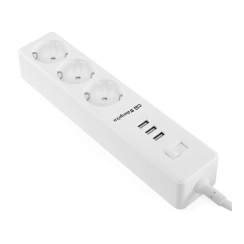 Regleta con interruptor Orbegozo EN 3000/ 3 Tomas de corriente/ 3 USB/ Cable 1.7m/ Blanca