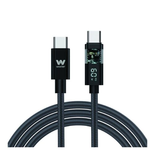 Cable USB 2.0 Tipo-C Woxter PE26-185/ USB Tipo-C Macho – USB Tipo-C Macho/ Hasta 60W/ 480Mbps/ 2m/ Negro