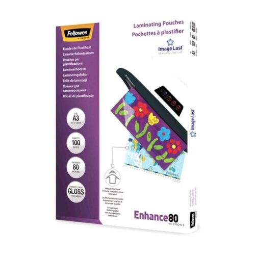 Fundas para Plastificar Fellowes 5306207/ A3/ 80 Micras/ 100 unidades