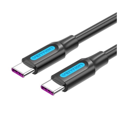 Cable USB 2.0 Tipo-C Vention COTBF/ USB Tipo-C Macho – USB Tipo-C Macho/ Hasta 100W/ 480Mbps/ 1m/ Negro