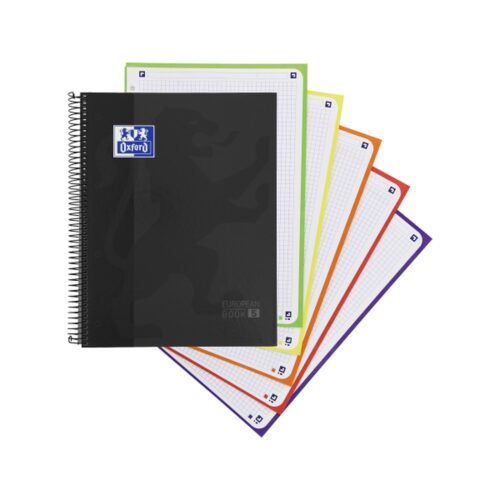 CUADERNO EUROPEANBOOK 5 SCHOOL CLASSIC A4+ T.EXTRADURA 120H 5X5 COLOR NEGRO OXFORD 400158600