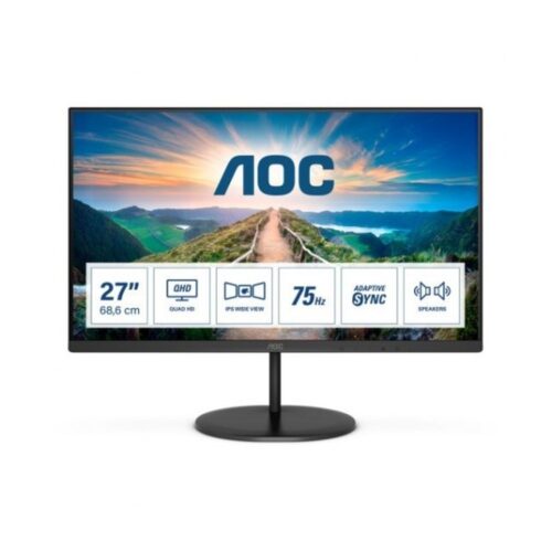 Monitor Profesional AOC Q27V4EA 27/ QHD/ Multimedia/ Negro