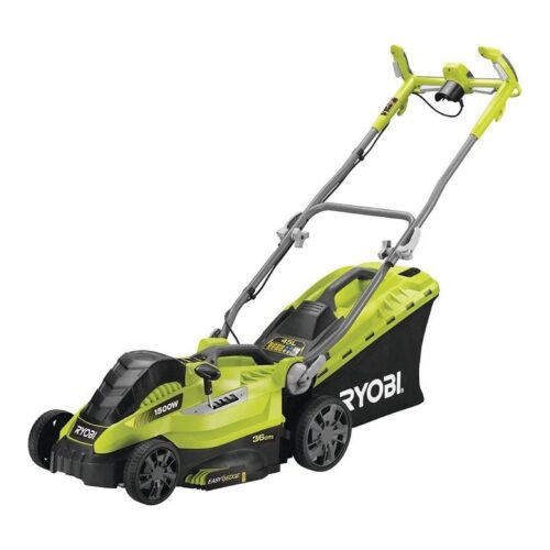 Cortacésped Ryobi RLM15E36H/ 1500W/ Corte Ø36cm/ Incluye Recolector de Hierba 45L y Adaptador Mulching