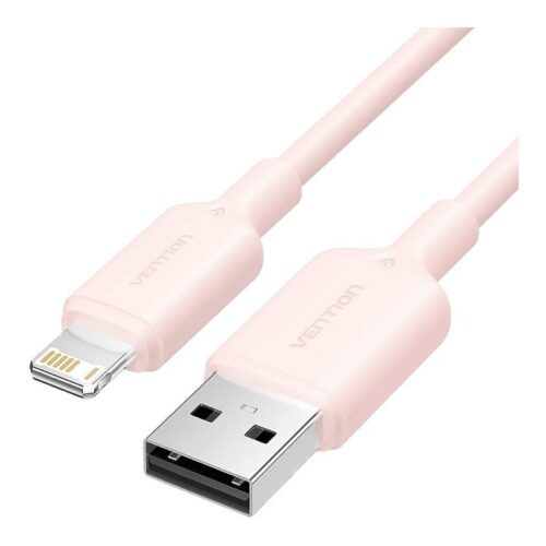 Cable USB 2.0 Lightning Vention LAMPH/ USB Macho – Lightning Macho/ 480Mbps/ 2m/ Rosa