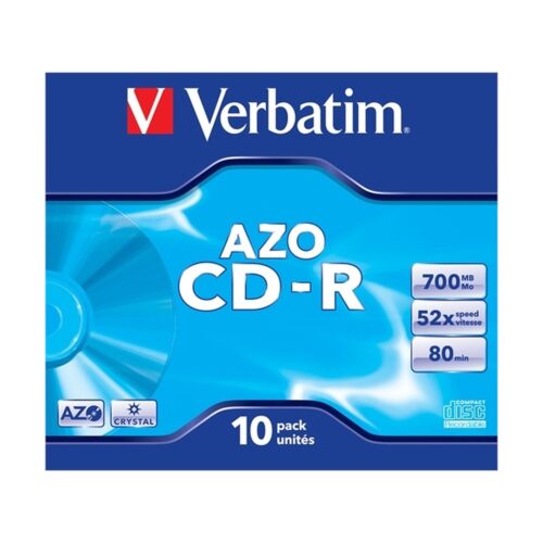 VERBATIM CD-R 700MB 52X JEWEL CASE 10 SUPER AZO