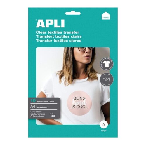 Papel Transfer Camisetas Apli 4128/ DIN A4/ 10 Hojas