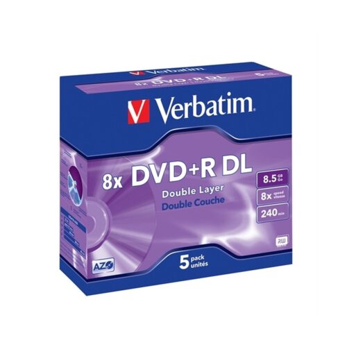 VERBATIM DVD+R DOBLE CAPA 8.5GB 8X PACK 5 ADVANCED AZO