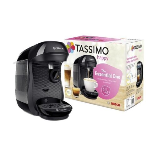 Cafetera de Cápsulas Bosch Tassimo Happy/ Negra/ Incluye Descuento 10 Euros en Café