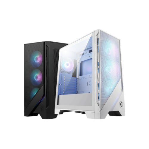 CAJA MSI MAG FORGE 320R AIRFLOW WHITE,1×2.5″+2×2.5”/3.5”,3x120MM+1x120MM (ARGB),2xUSB3.2,+AUDIO+MICRO,RGB,MID-TOWER(BLANCO)