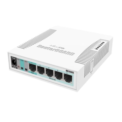 Switch Mikrotik CSS106-5G-1S 6 Puertos/ RJ45 10/100/1000/ SFP/ PoE