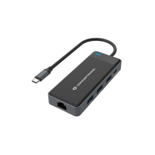 ADAPTADOR USB-C 7IN1 CONCEPTRONIC HDMIx2  USB-C PD 100W USB-A  RJ45 GIGABIT DONN14G