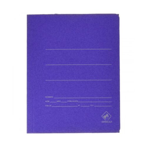 CARPETA CARTON AZUL 500 GR./M2. CUARTO GOMA SENCILLA MARIOLA 1040