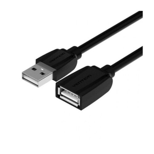 Cable Alargador USB 2.0 Vention VAS-A44-B200/ USB Macho – USB Hembra/ 480Mbps/ 2m/ Negro