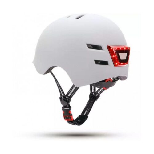 YOUIN CASCO CON LED FRONTAL Y TRASERO BLANCO  (TALLA L)