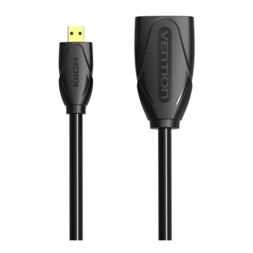 Cable Alargador Micro HDMI 4K Vention ABBBF/ Micro HDMI Macho – HDMI Hembra/ 1m/ Negro