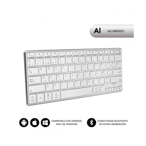 SUBBLIM Teclado Wireless Bluetooth Aluminio Advance Compact Silver