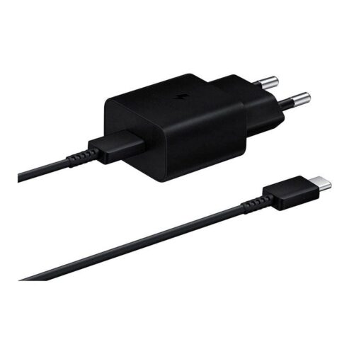 Cargador de Pared Samsung EP-T1510XBEGEU/ 1xUSB Tipo-C + Cable USB Tipo-C/ 15W