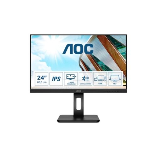 AOC – Monitor LED 24P2C – Full HD (1080p) – 24″ – 1920 x 1080 – 250 cd/m2 – 1000:1 – 4 ms – HDMI – DP – USB-C – Altavoces – Negro