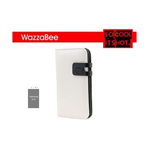 FUNDA WAZZABEE PARA SAMSUNG S IV POLIPIEL, MARCO INT. PLASTICO,CIERRE MAGNETICO,BLANCO (WB-S4-WP-WH)