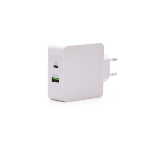 TooQ Cargador de Pared doble puerto USB-C PD + USB A QC3.0, 48W