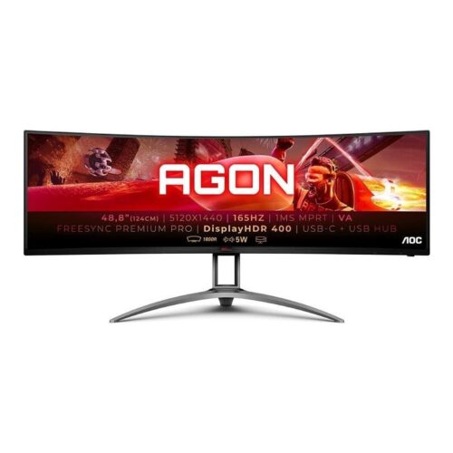 Monitor Gaming Ultrapanorámico Curvo AOC Agon AG493UCX2 48.8″/ Dual QHD/ 1ms/ 165Hz/ VA/ Multimedia/ Negro