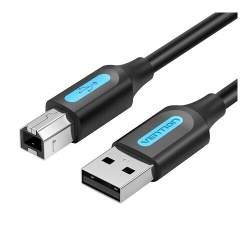 Cable USB 2.0 Impresora Vention COQBL/ USB Tipo-B Macho – USB Macho/ 480Mbps/ 10m/ Negro