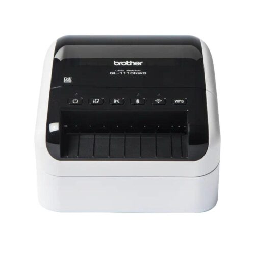 Impresora de Etiquetas Brother QL-1110NWBC/ Térmica/ Ancho etiqueta 103mm/ USB-WIFI-Bluetooth-Ethernet/ Blanca y Negra