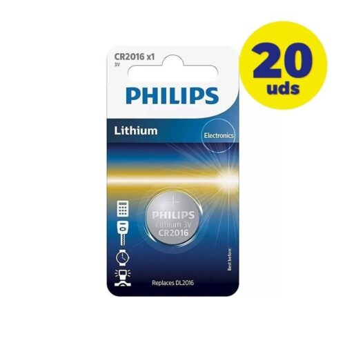 Pack de 20 Pilas de Botón Philips CR2016/ 3V