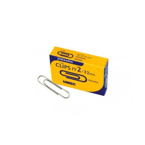 CAJA 100 CLIP PLATEADO 32MM U200700 UMEC