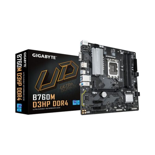 GIGABYTE B760M D3HP DDR4 – Compatible con CPUs Intel Core de 14ﾂｪ generaciﾃｳn, VRM Digital 4+1+1 fases, hasta 5333MHz DDR4 (OC), 2xPCIe 4.0 M.2, LAN GbE, USB 3.2 Gen1